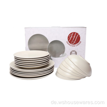 Neues Design-Abendessen Set Kundenspezifische Glasur-Steinzeug-Geschirr